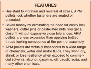 APM Hexseals Adjustabl Locking Pellets Features