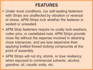 APM Hexseals Locking Strip (Bar) Features
