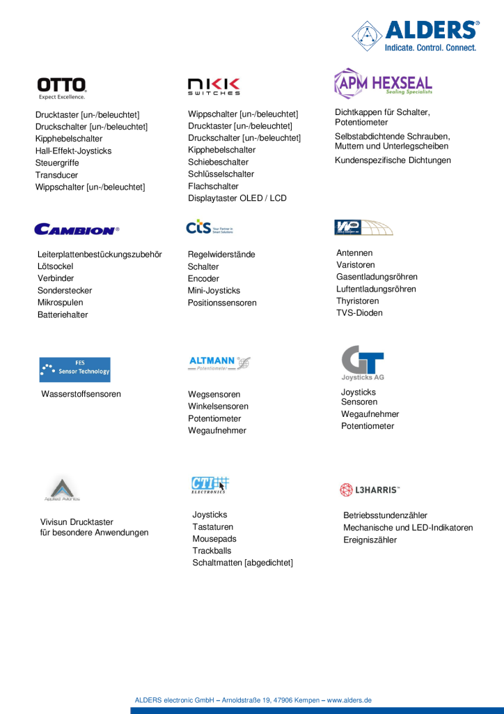 ALDERS LineCard Vorschau